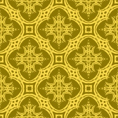 Sarı süs kesintisiz çizgi deseni