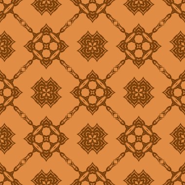 Turuncu süs kesintisiz çizgi deseni