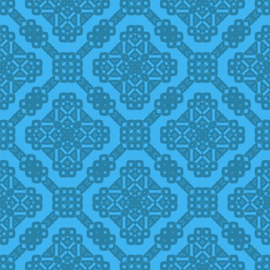Mavi süs kesintisiz çizgi deseni