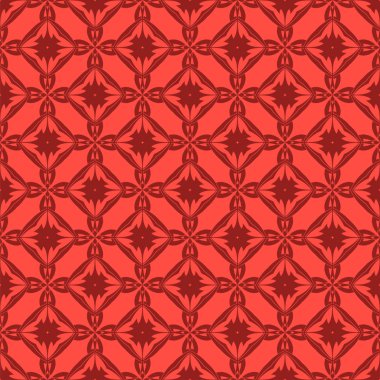 Kırmızı süs kesintisiz çizgi deseni