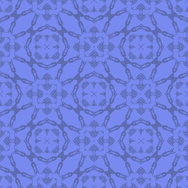 Mavi süs kesintisiz çizgi deseni