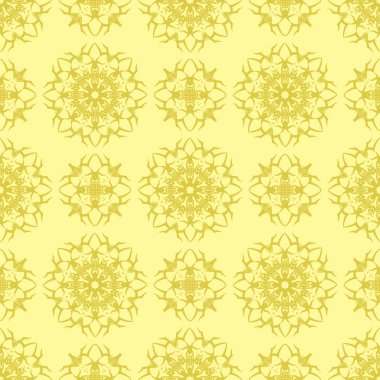 Sarı süs kesintisiz çizgi deseni