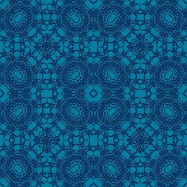 Mavi süs kesintisiz çizgi deseni