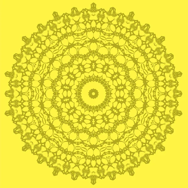 Mandala aislado sobre fondo amarillo — Archivo Imágenes Vectoriales