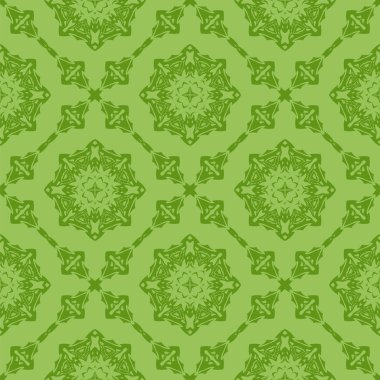Yeşil süs kesintisiz çizgi deseni