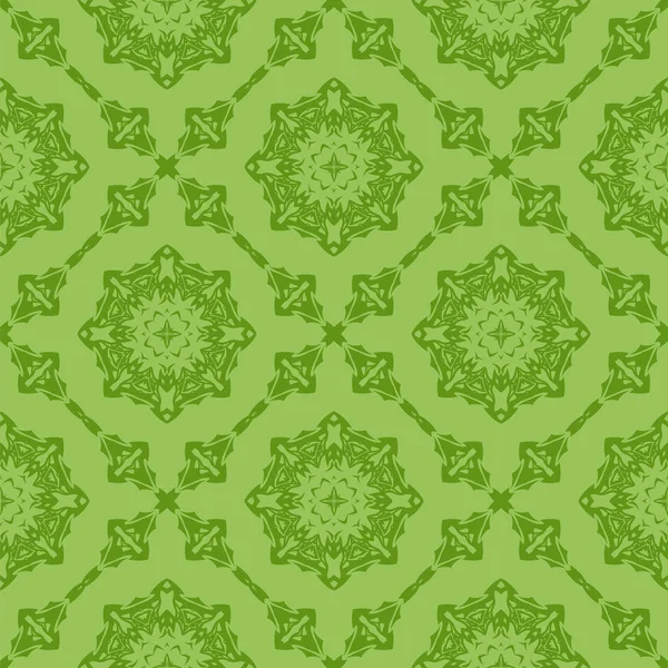 Groene decoratieve naadloze lijnpatroon — Stockvector