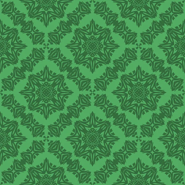 Patrón de línea sin costura ornamental verde — Vector de stock