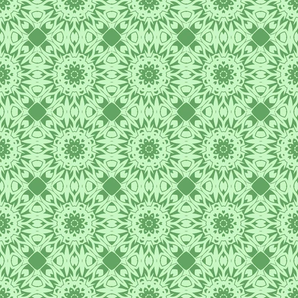 Green Ornamental Seamless Line Pattern — Stock Vector