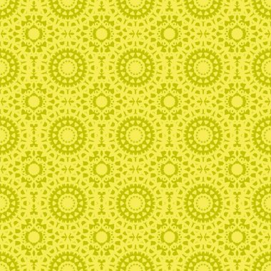 Sarı süs kesintisiz çizgi deseni