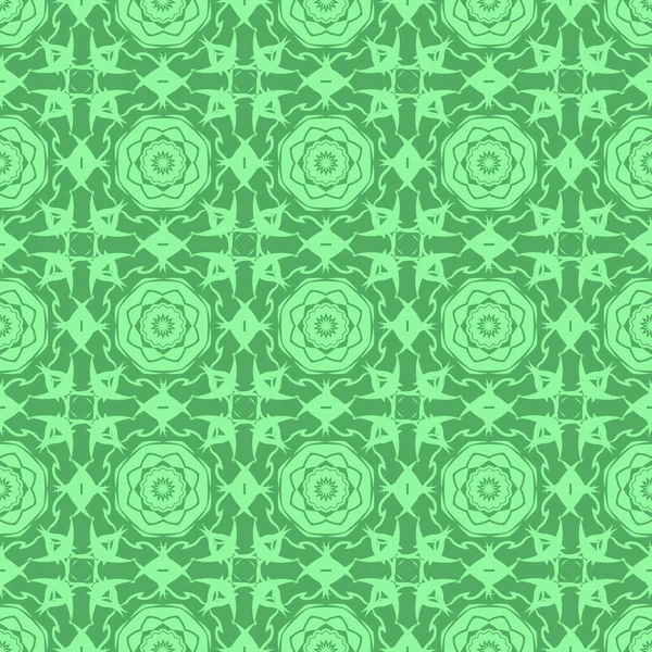 Patrón de línea sin costura ornamental verde — Vector de stock