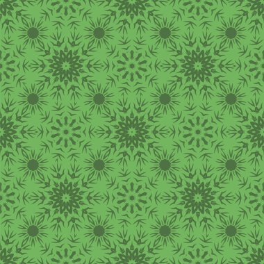 Yeşil süs kesintisiz çizgi deseni