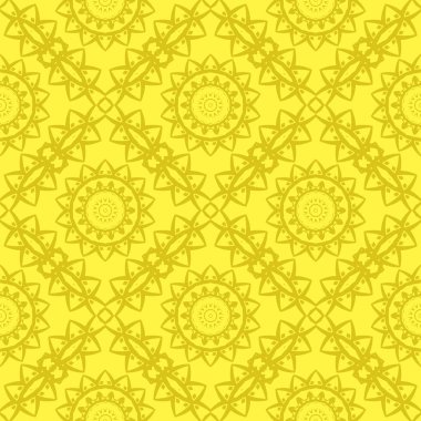 Sarı süs kesintisiz çizgi deseni