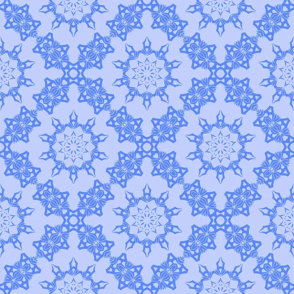 Blue Ornamental Seamless Line Pattern — Stock Vector