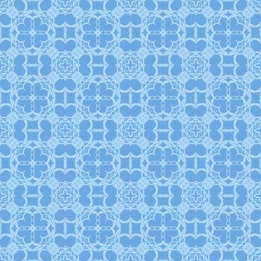 Mavi süs kesintisiz çizgi deseni