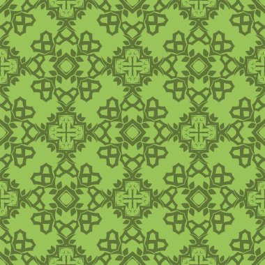 Yeşil süs kesintisiz çizgi deseni