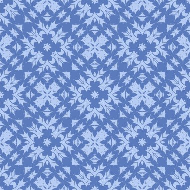 Mavi süs kesintisiz çizgi deseni