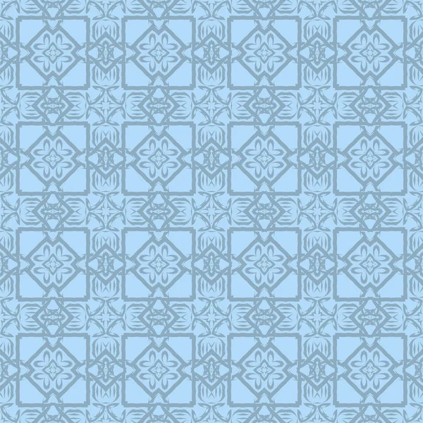 Blue Ornamental Seamless Line Pattern — Stock Vector