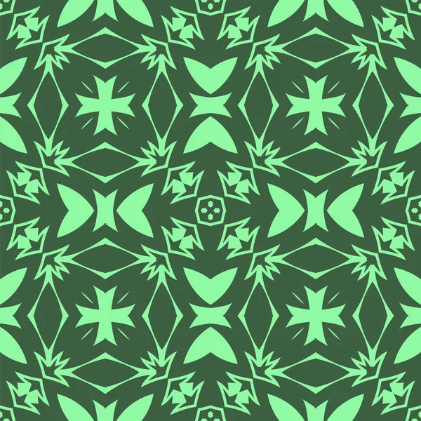 녹색 장식 원활한 선 패턴 — 스톡 벡터