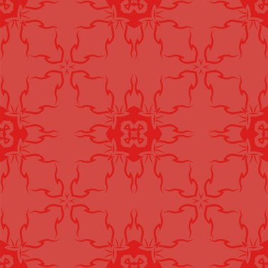 Kırmızı süs kesintisiz çizgi deseni
