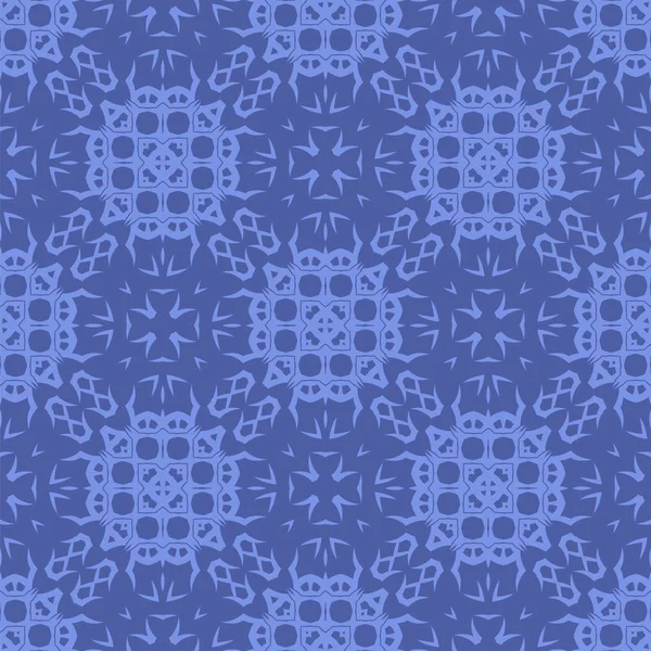 Blaues ornamentales nahtloses Linienmuster — Stockvektor