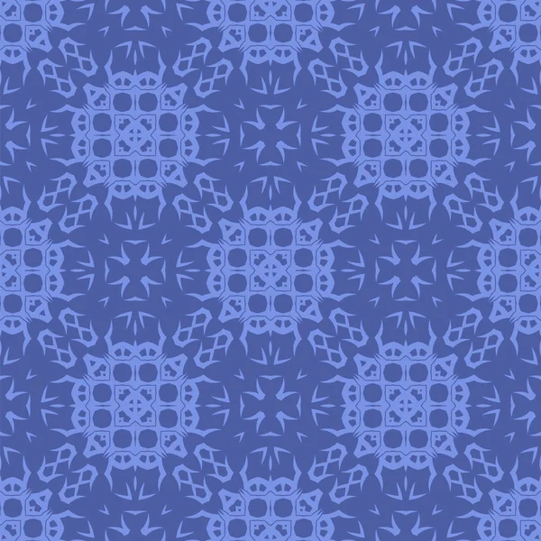 Vector azul ornamental padrão de linha sem costura — Vetor de Stock