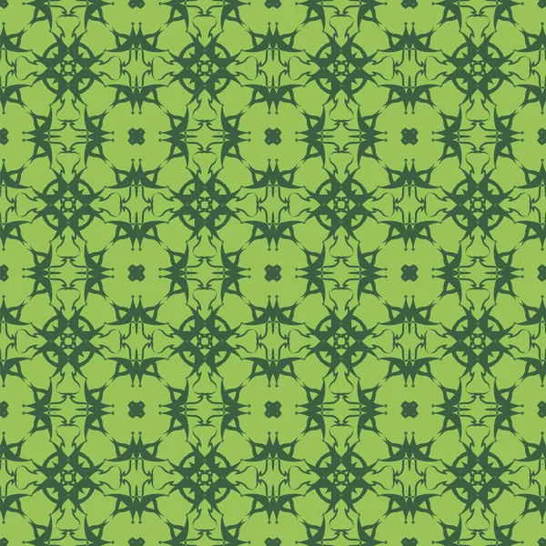 Patrón de línea sin costura ornamental verde — Vector de stock