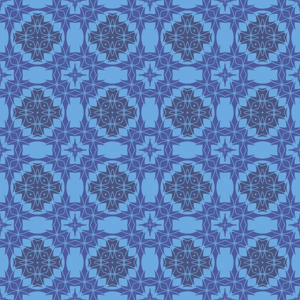 Blue Ornamental Seamless Line Pattern — Stock Vector