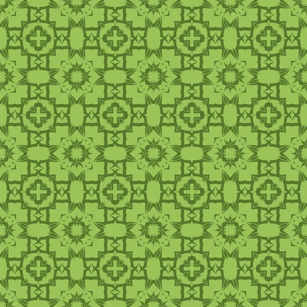 Gröna prydnads sömlös linjemönster — Stock vektor
