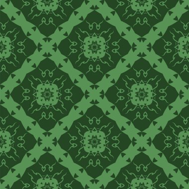 Yeşil süs kesintisiz çizgi deseni