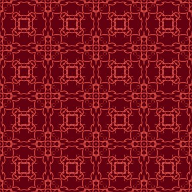 Kırmızı süs kesintisiz çizgi deseni