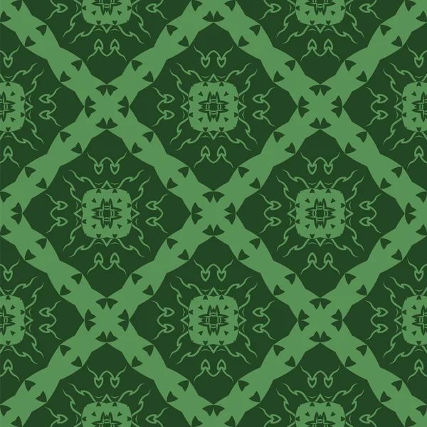 Patrón de línea sin costura ornamental verde — Vector de stock