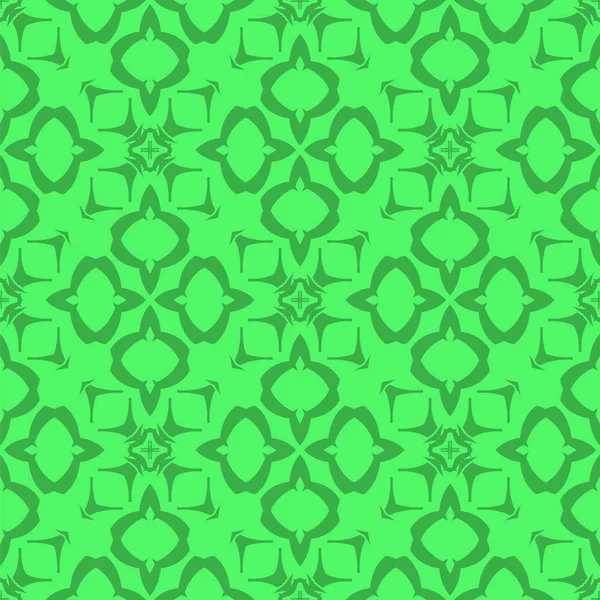 緑の装飾的なシームレスなライン パターン — ストックベクタ