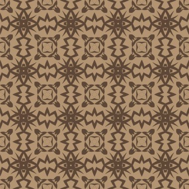 Kahverengi süs kesintisiz çizgi deseni
