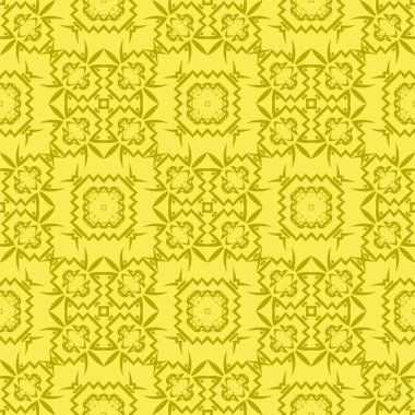 Sarı süs kesintisiz çizgi deseni