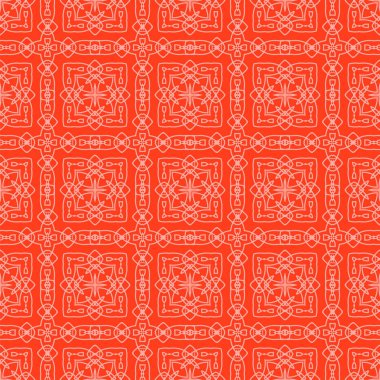 Kırmızı süs kesintisiz çizgi deseni