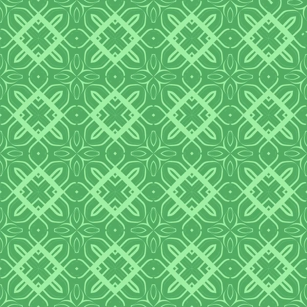 Patrón de línea sin costura ornamental verde — Vector de stock