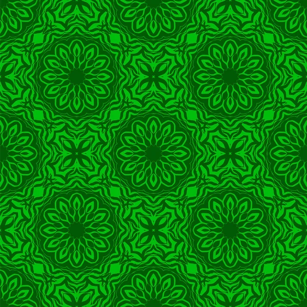 Verde ornamentale senza cuciture modello di linea — Vettoriale Stock