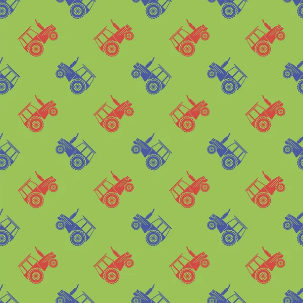 Tractor Icon Seamless Pattern — Stock Vector