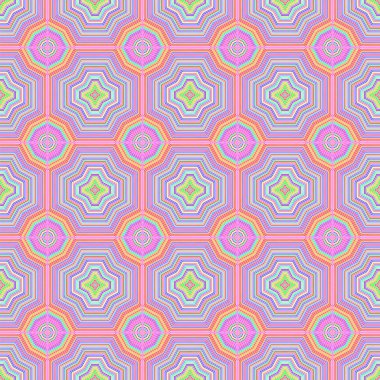 Renkli süs kesintisiz çizgi deseni