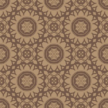 Kahverengi süs kesintisiz çizgi deseni