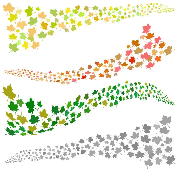 Green Maple Leaves Pattern — Stock Vector