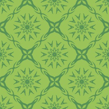 Yeşil süs kesintisiz çizgi deseni.