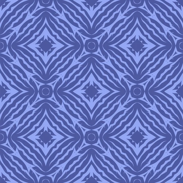 青い無限テクスチャ。東洋の幾何学的な飾り — ストックベクタ