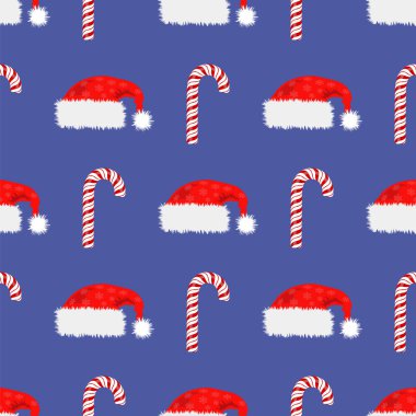 Kırmızı şapka ve şeker kamışı Seamless Modeli