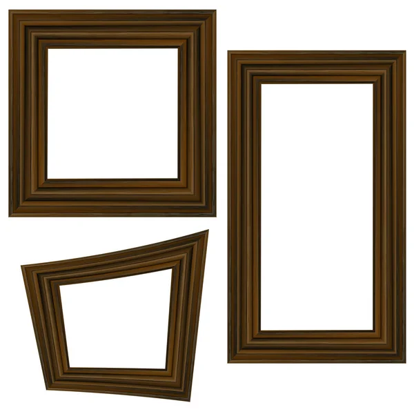 Set of Different Wooden Frames — Stock Vector