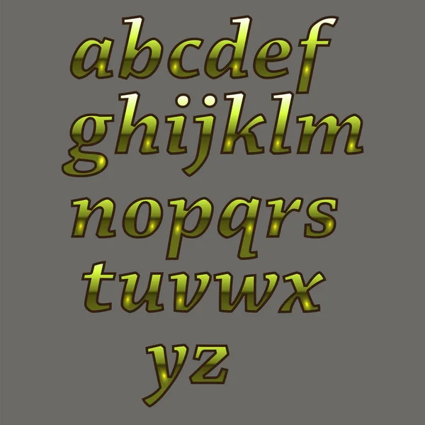 ゴールド高級アルファベット。黄色の金属文字 — ストックベクタ
