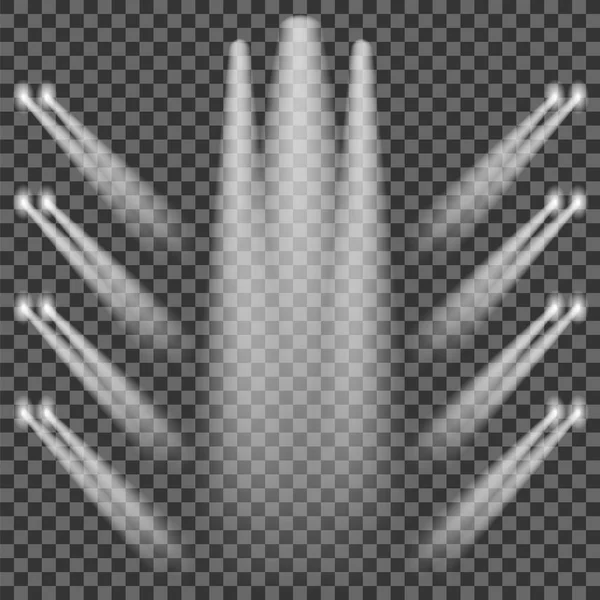 Reihe weißer Scheinwerfer — Stockvektor