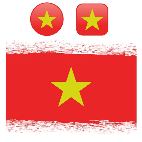 Färgade Vietnam flagga — Stock vektor