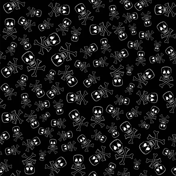 Skull Cross Bones Seamless Pattern — Stock Vector