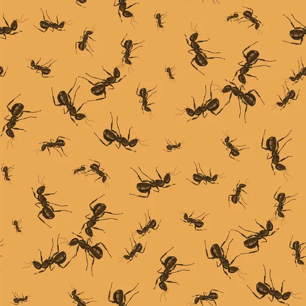 Ant Seamless Pattern — Stock Vector
